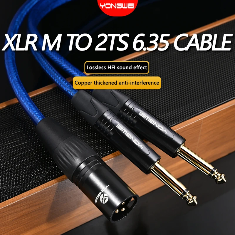 YONGWEI HIFI XLR to 6.35 Audio Stereo Cable OFC 6.35Mixer Jack Power Amplifier Sound Balance Cable Hifi Xlr Audio Connector