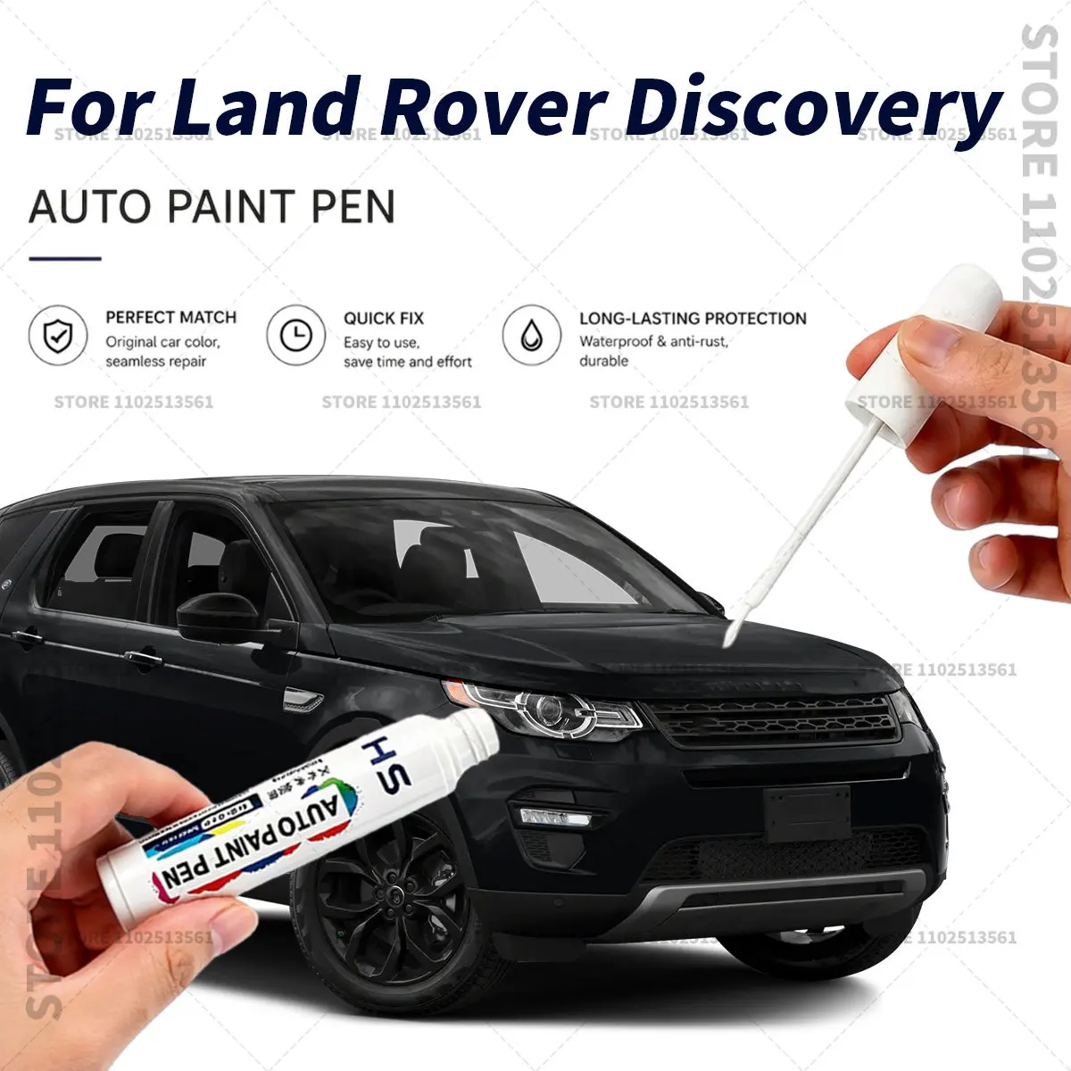 Quick Dry Car Touch Up Paint Pen Auto Scratch Repair Brush for Paint Chips Scratches and Scuffs For Land Rover Discovery White
