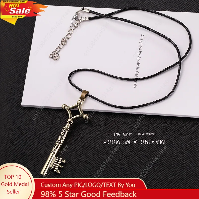 

Hot Sale Attack On Titan Necklace Eren Key Shingeki No Kyojin Pendant Fashion Vintage Retro Anime Jewelry For Men Cosplay
