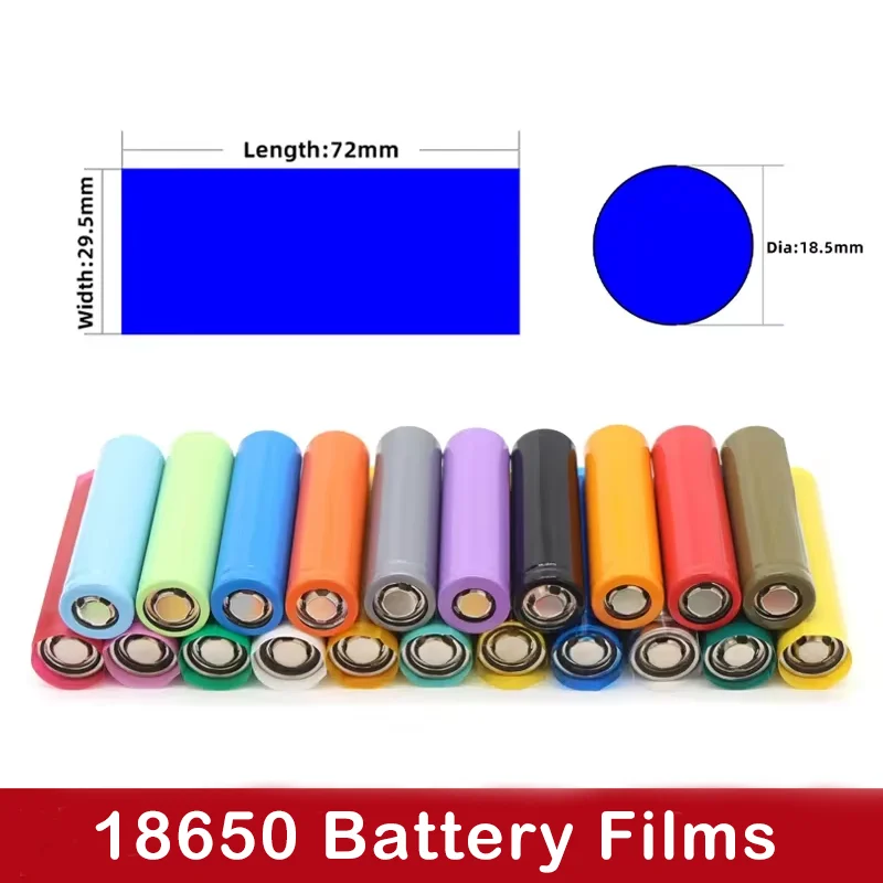 20~500pcs 18650 Lipo Battery Wrap PVC Heat Shrink Tube Precut Width 29.5mm x 72mm Insulated Film Protect Case Pack Sleeving