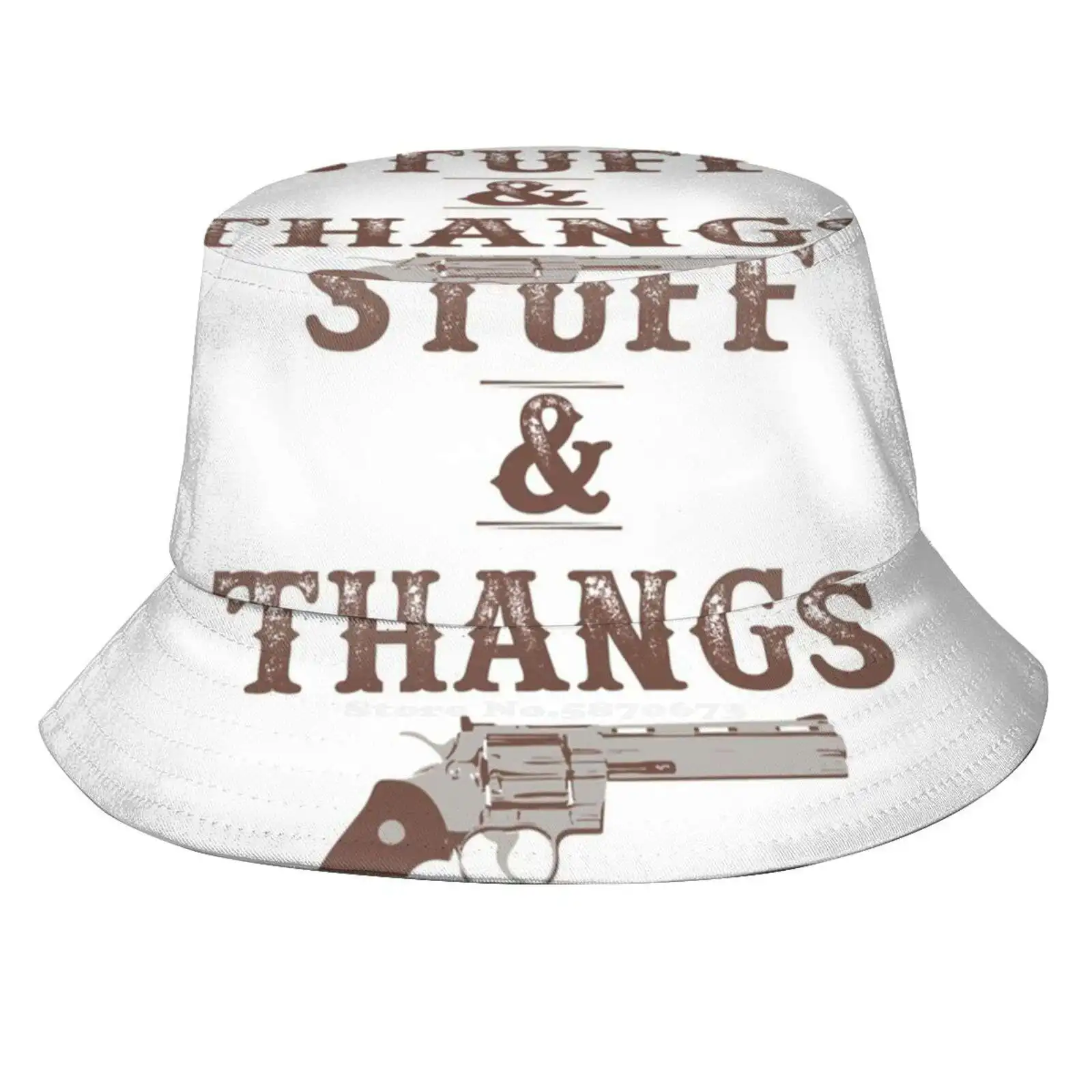 Stuff & Thangs Uv Protection Foldable Bucket Hats Women Men Rick The Walking Dead Pistol Zombies Daryl Carol Grimes Stuff Thangs