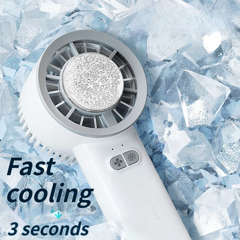 초소형 휴대용 아이스 쿨링 핸드헬드 팬 - 학생 학습, 홈 오피스 및 야외 활동을 위한 저소음 USB 미니 팬