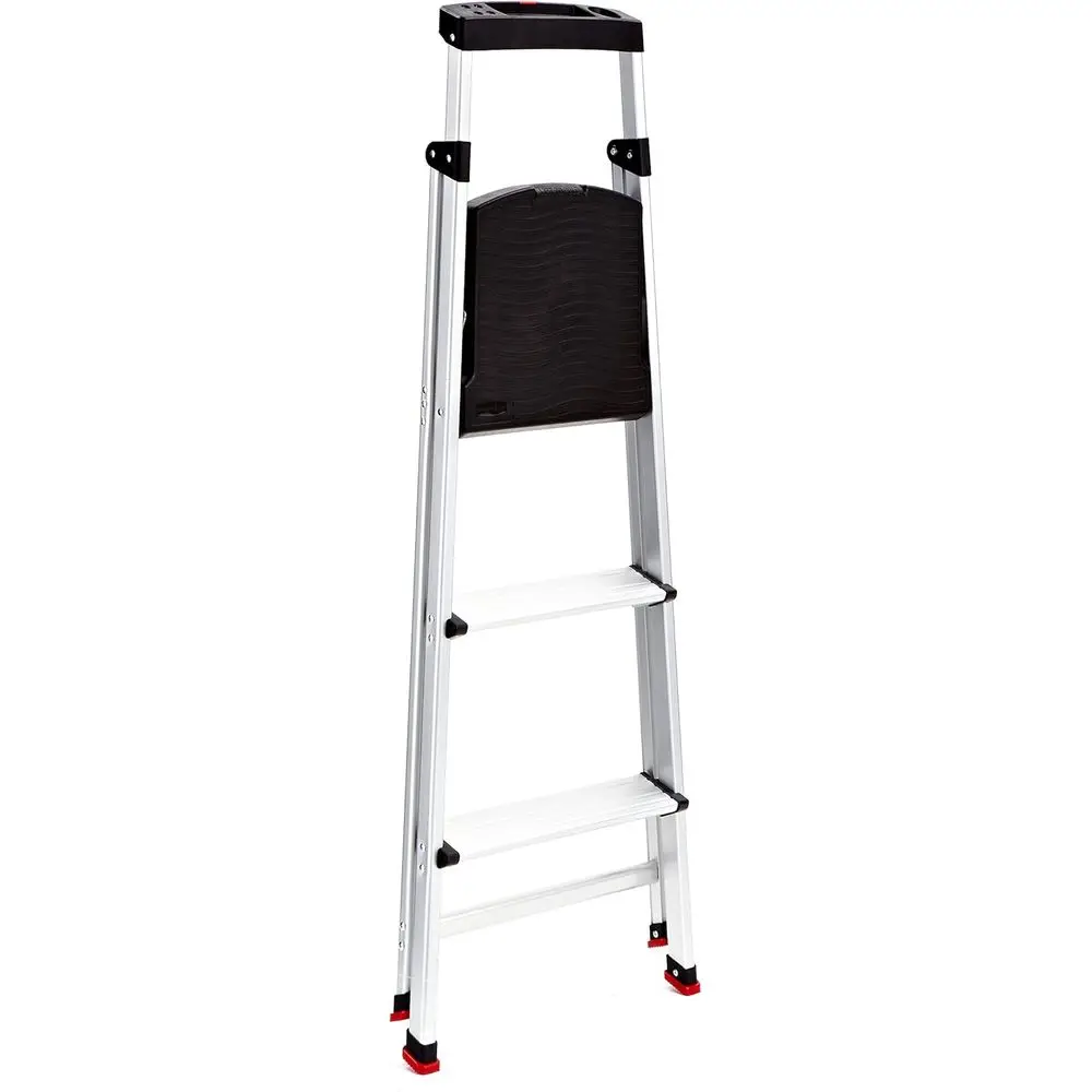 Lightweight Folding Step Stool with Project Top, Silver, US Safety Standards, No Assembly Needed