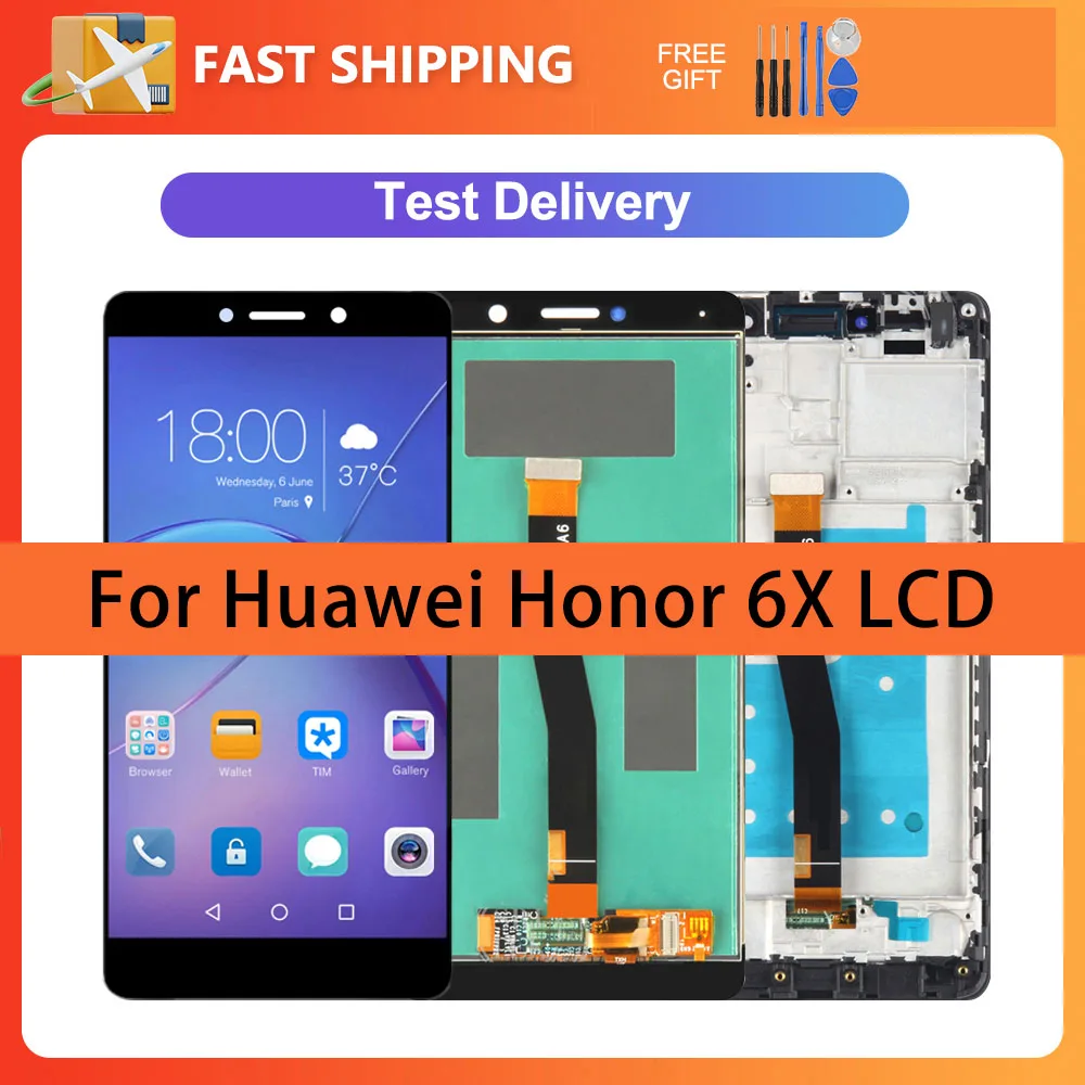 

5.5'' Display for Huawei Honor 6X BLN-AL10 L21 BLL-L22 LCD Display Touch Screen Digitizer Replacement With Frame for Honor 6X