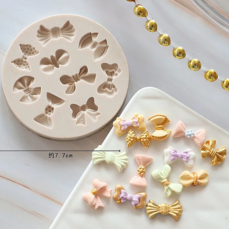 Mirosie Baking Silicone Molds French Girl Heart Bell Bow Frame Bow Letter Silicone Fondant Cake Mold Cake Decorating Tools