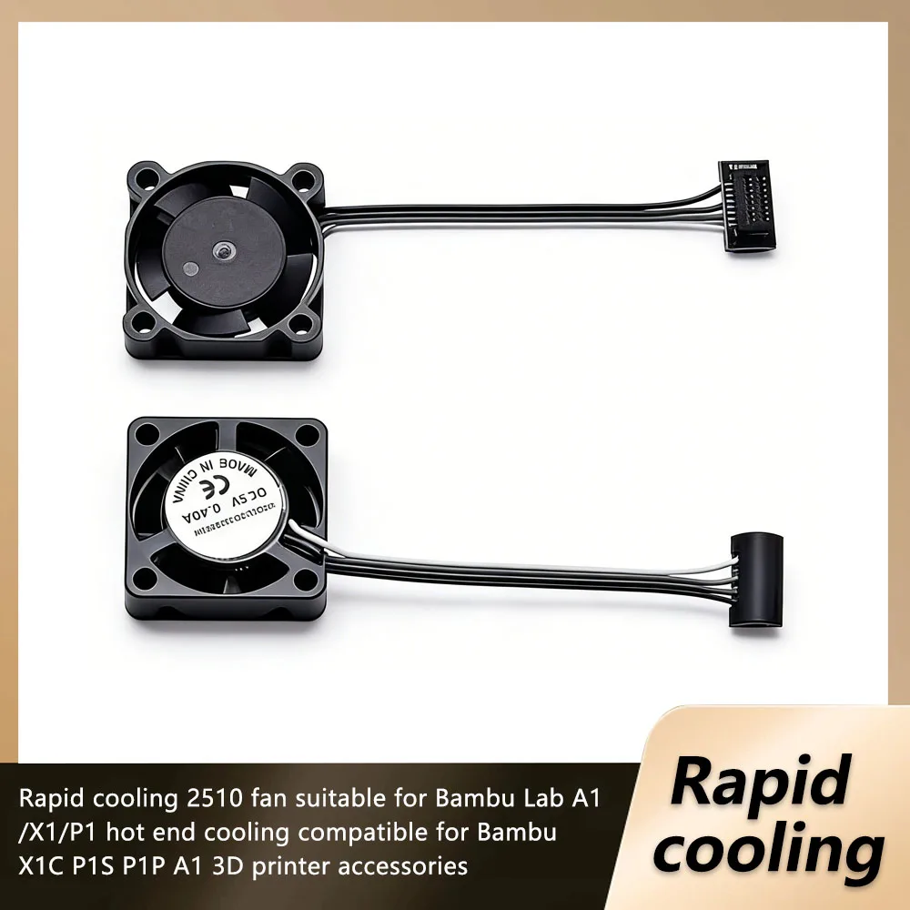

Suitable For Bambu Lab A1/X1/P1 Hot-End Cooling Rapid Cooling 2510 Fan Compatible Bambu X1C P1S P1P A1 3D Printer Accessories