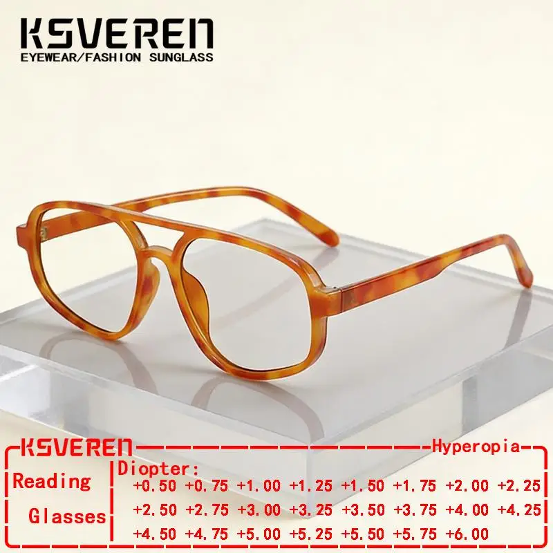 

Double Bridge Anti Blue Light Reading Glasses Men Women Trendy Prescription Eyeglasses Antifatigue Computer Eyewear +0.50 +1.00