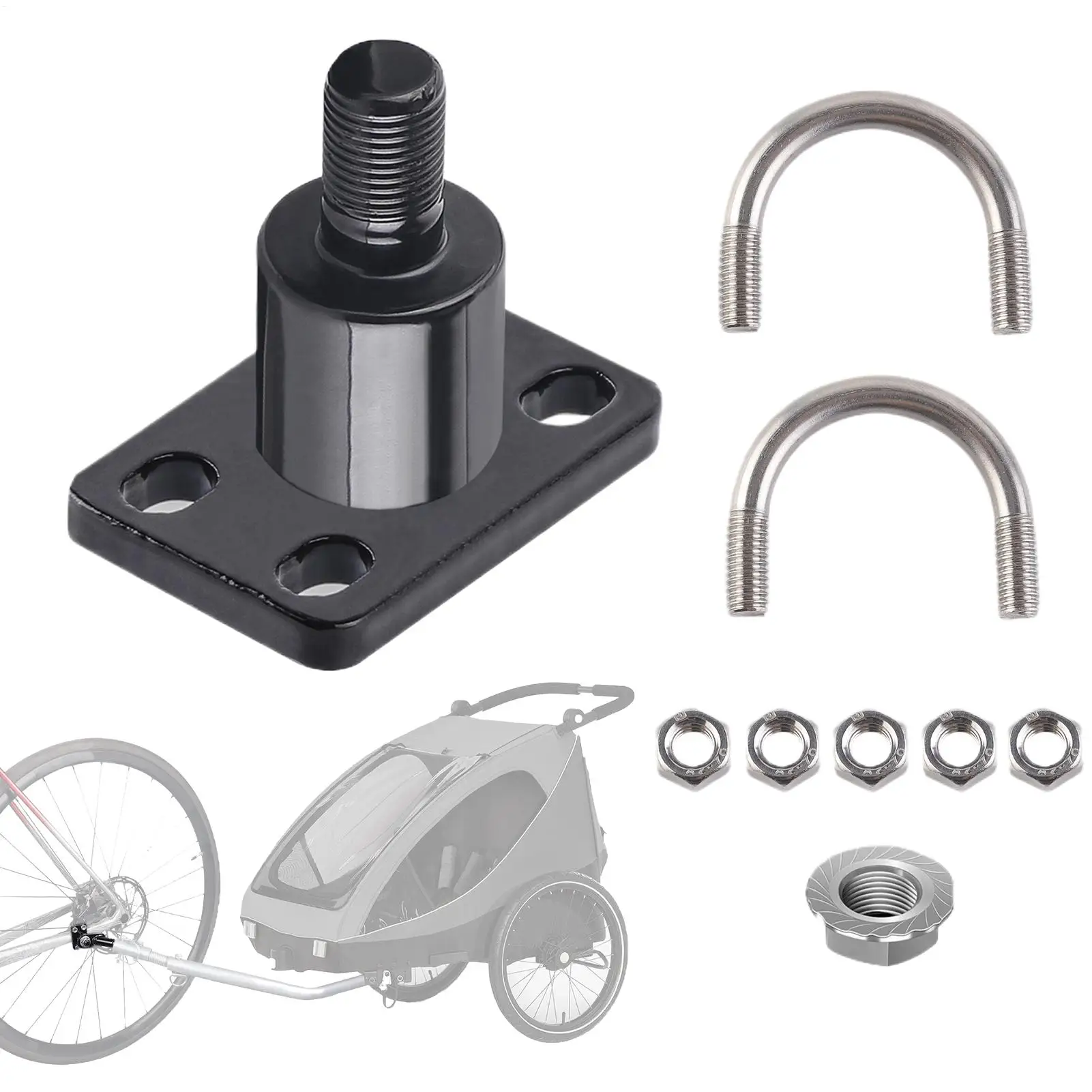 Bicycle Stroller, Pet Sundries, Trailer Accessories, Traction Head, Bike Trailer Hitch Coupler for Garage Outdoor Road Trip Camp