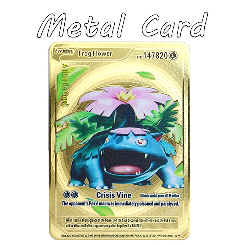 

Metal Card Vmax Mega GX Game Collection Card 183200 Poke s mon Points High Mach Charizard Mewtwo Gold Black English French