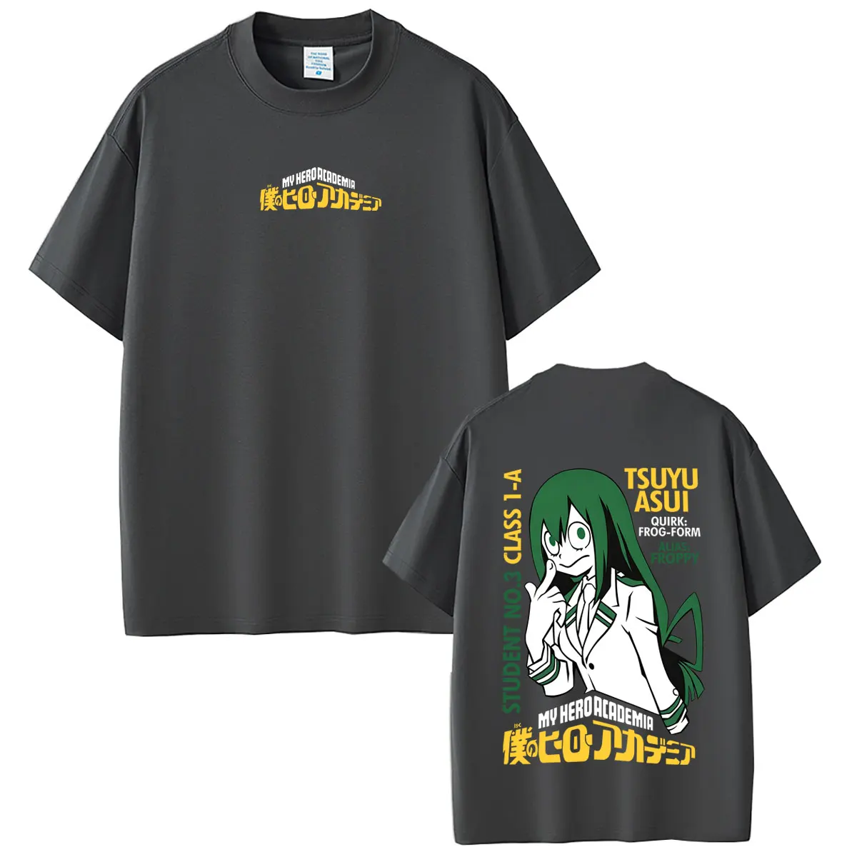 Anime My Hero Academia Tsuyu Asui T-Shirt Sommer Herren Damen Casual Hochwertige Weiche Baumwoll-T-Shirts Männliche Mode Manga T-Shirt – Detail 3