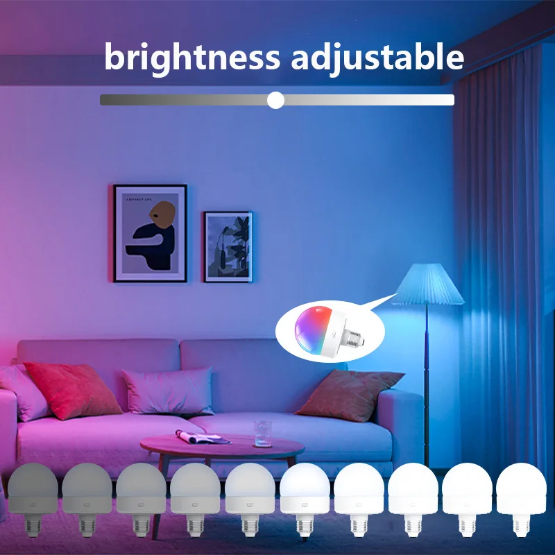15 Colors RGB Bulb LED Multicolor Bulb E27 Base 220V Household Lighting Dimmable Remote Control Atmosphere Neon Light