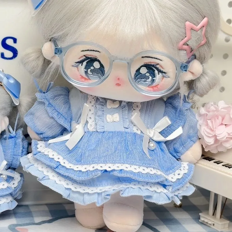 Vestido de princesa Lolita con lazo azul para niña, ropa de Cosplay, atuendo para 10/20cm, ropa sin atributos, en Stock