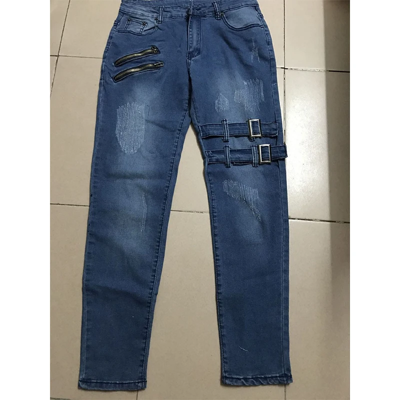 2022 Nieuwe Jeans Mannen Mode Gat Streetwear Rechte Jeans Lente Zomer Moto & Biker Skinny Casual Denim Broek Voor Mannen