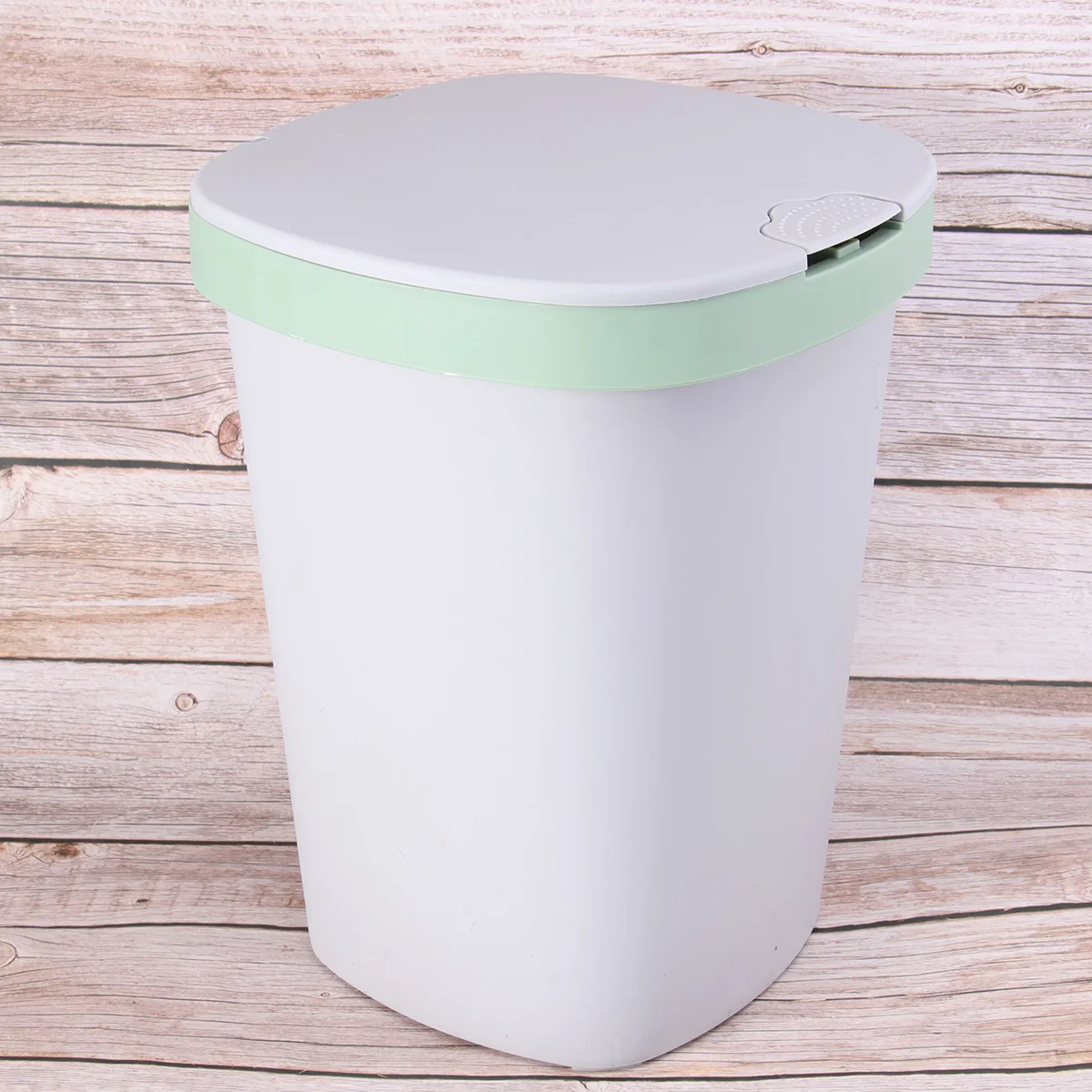 1Pc Push-button Plastic Trash Can Convenient For Garbage Bags Silent Garbage Can Large Capacity Square Trash Can Stylish Living