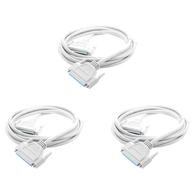 Stylish-3X 3 Meters 37 Pin Male To Female DB37 Extension Cable Grey White