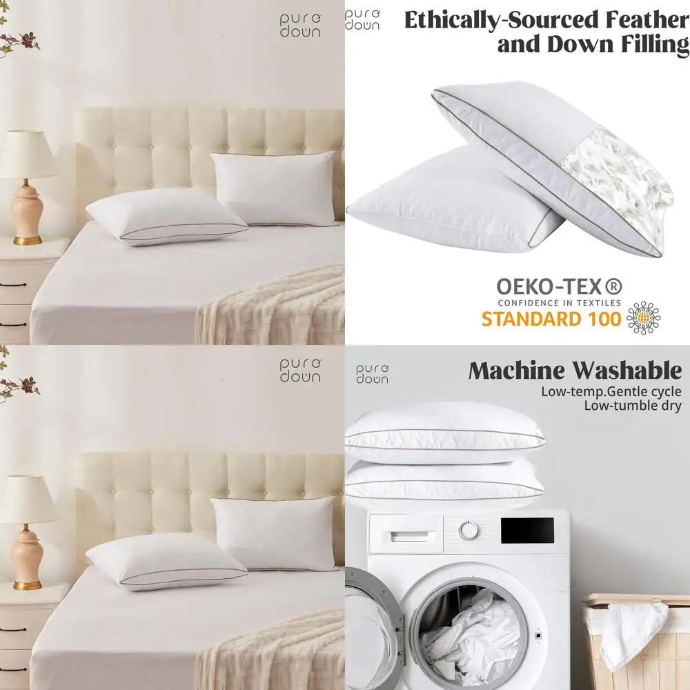 

Подушки King Size из 100% хлопка с рельефным стежком и стеганым чехлом, набор из 2 штук