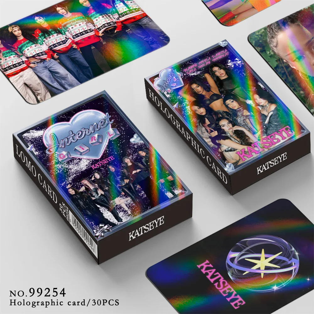 30Pcs/Set Idol KATSEYE New Single Series Internet Girl Flash Cards Lomo Cards Daniela Yoonchae Lara Sophia Manon Megan Fans Gift