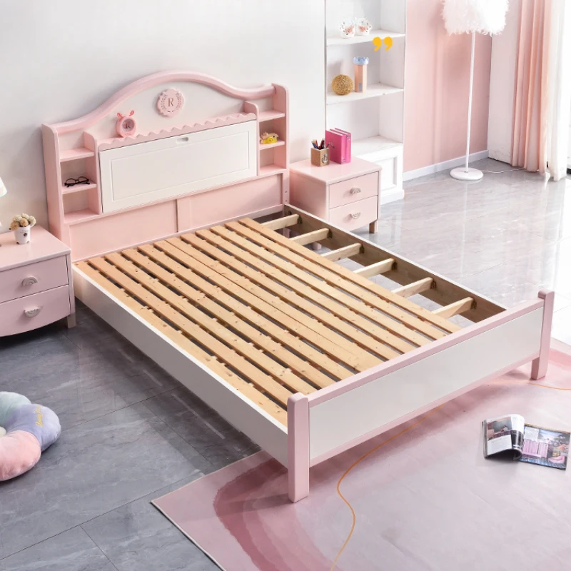 Loft Modern Children Beds King Size Princess Luxury Wooden Children Beds Toddler House Letto Bambini Children Furniture SR50CB