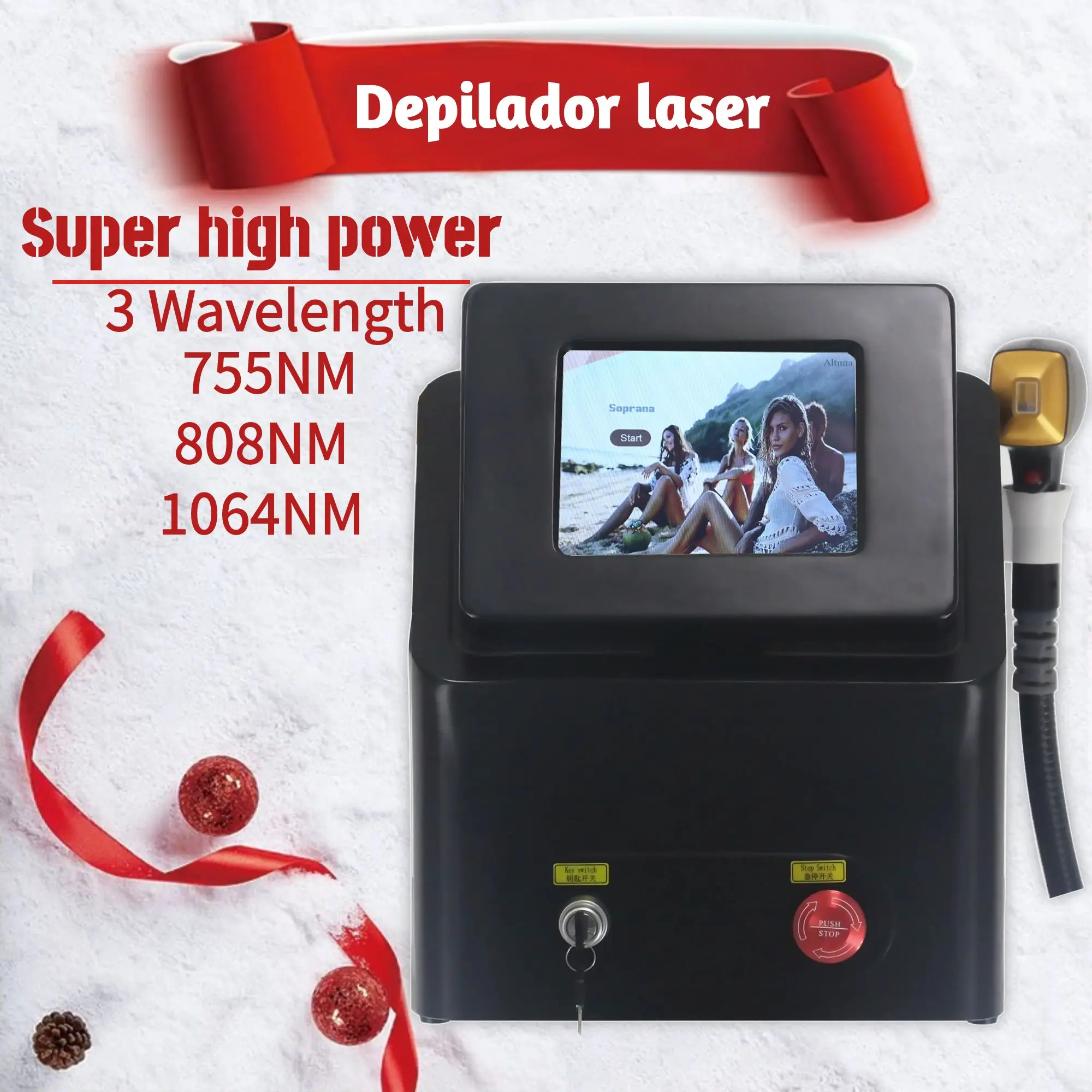 Super high power Diode Laser 755 808 1064nm Multi Wavelengths Hair Removal Machine Cooling Head Painless Laser Epilator