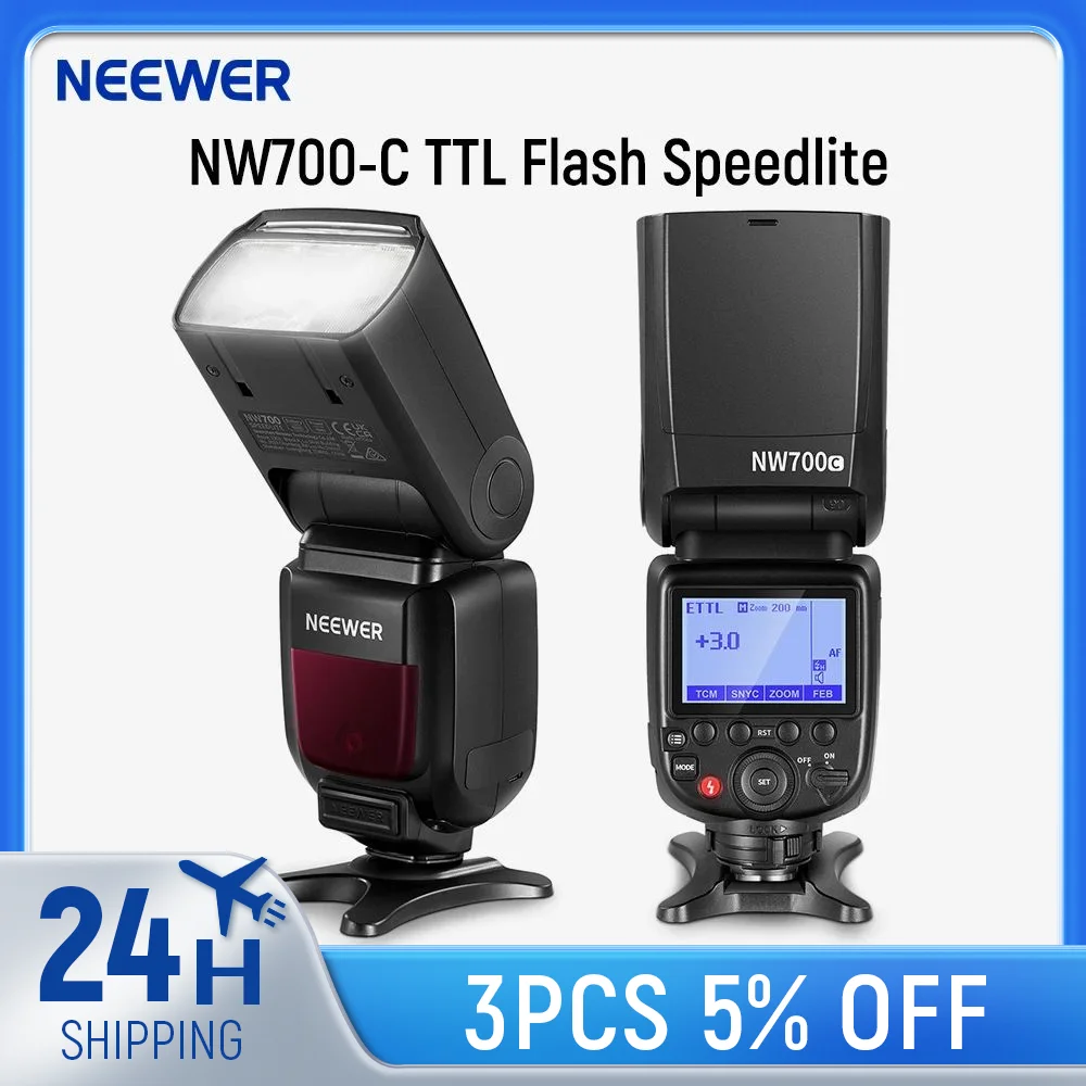 NEEWER NW700 Flash GN60 TTL Speedlite Compatible with Canon DSLR Cameras, TCM Function, 230 Full Power Flash