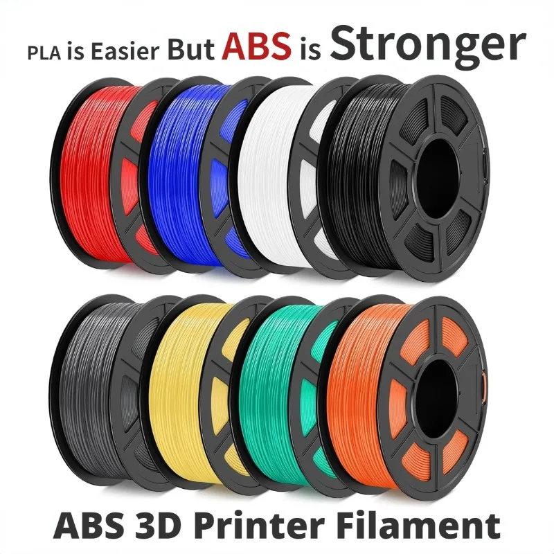 ABS Filament 1.75mm,Highly Resistant Durable ABS 3D Filament ±0.02mm,Fit Most FDM 3D Printers,1kg Spool (2.2lbs), Strong ABS