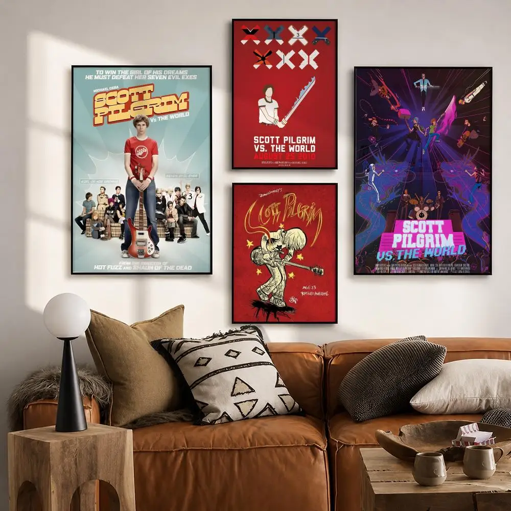 Scott Pilgrim Comic Movie Poster HD poster wall art self-stick no-residue for home cafe office great gift