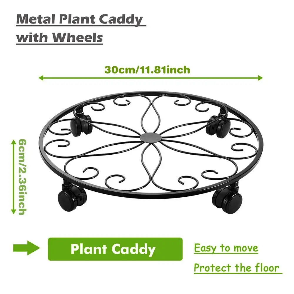 

Metal Plant Caddies with Wheels Roller Base Strong Load Capacity Rolling Plant Stands with Casters 11.8 Inch Heavy Duty