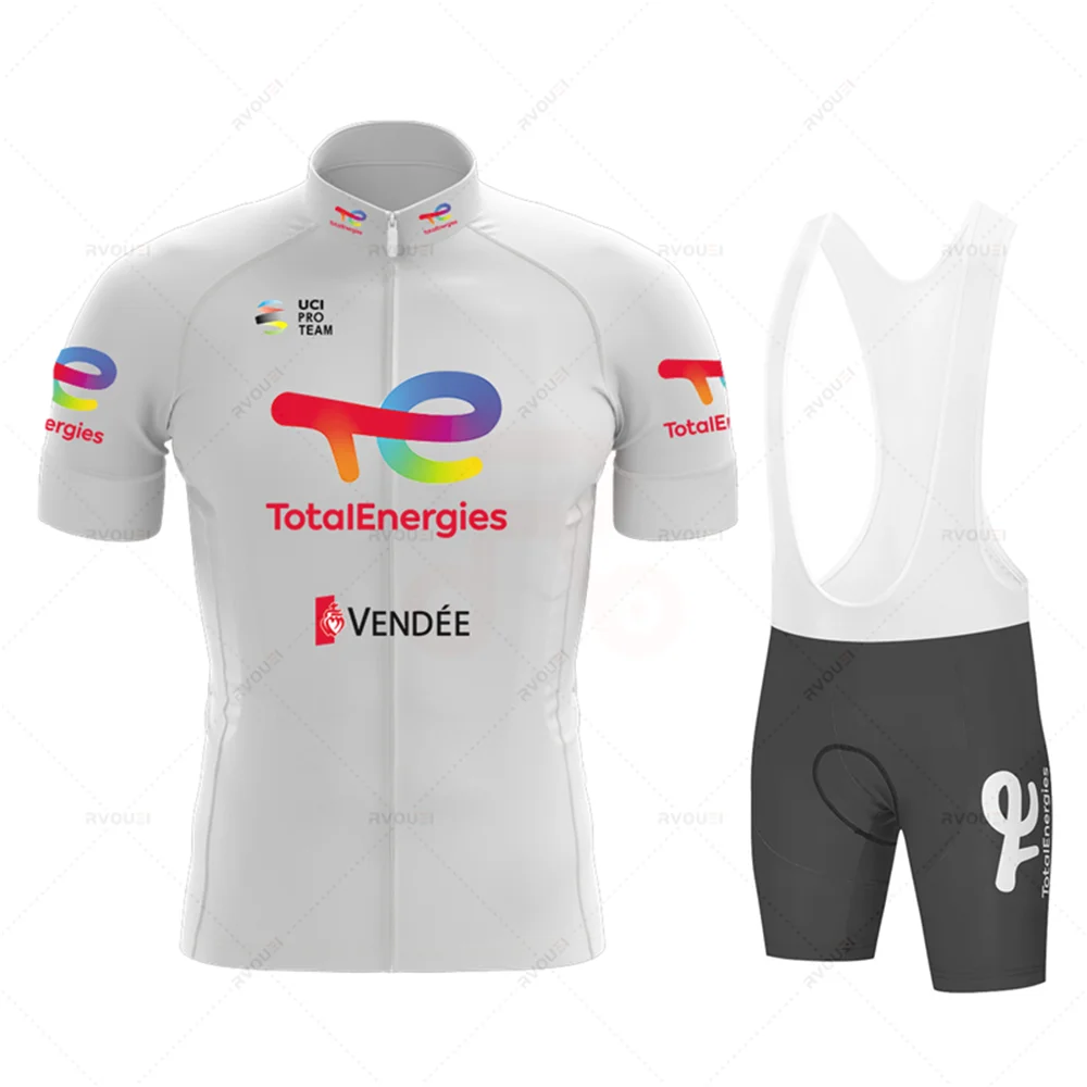 Total Energies Cycling Clothing Set Team Jersey Kit Men Breathable Short Sleeve MTB Clothes Bike Uniforme Ropa Ciclismo Hombre