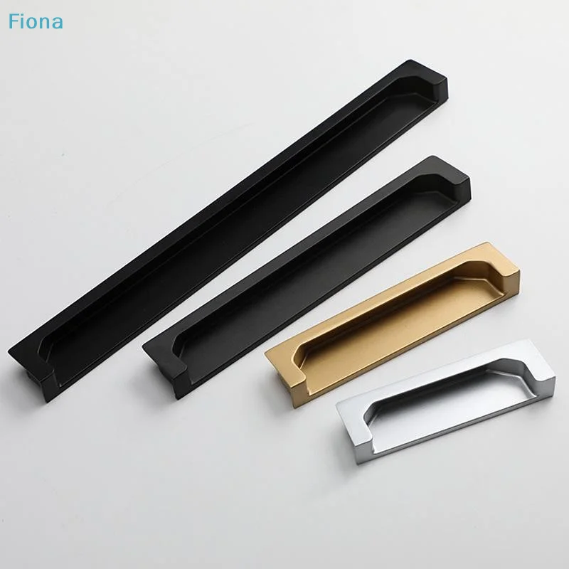✔Recessed Cabinet Pulls, Aluminum Alloy Hidden Drawer Handles for Wardrobe & Furniture (Multi-Color & Size