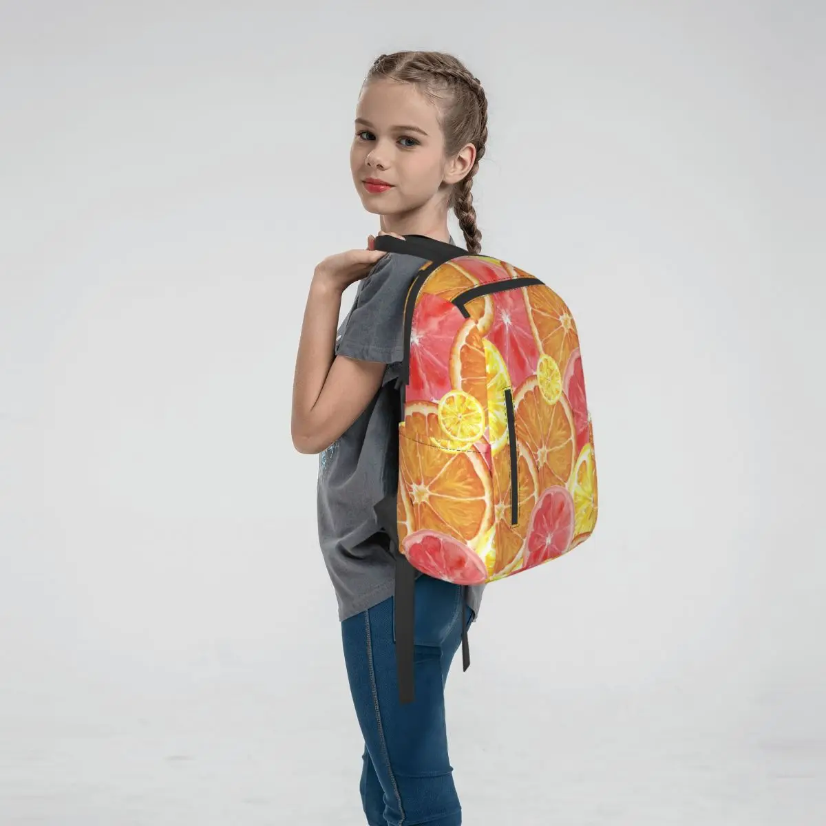 Colorful Lemon Pieces Pattern Backpack Daypack Kids BookBag School Bag Shoulder Bags for Men Women