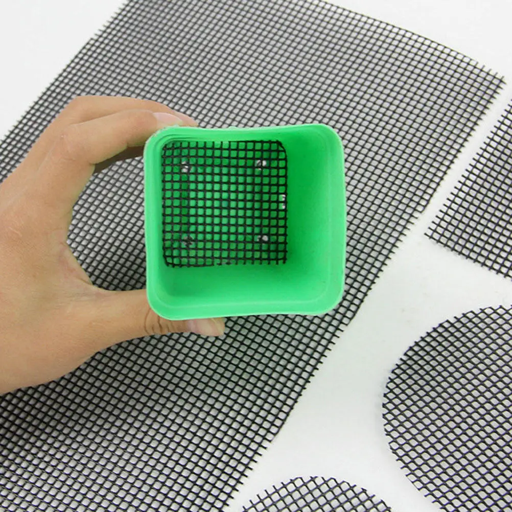 10pcs Flower Pot Drainage Mesh Pads – High-Density PP Gaskets for Ceramic & Plastic Planters, Prevent Root Rot