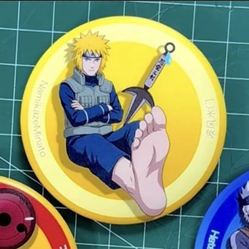 Anime Naruto Abzeichen Brosche Anstecknadel Minato Kakashi Obito Rin Rundes Metallabzeichen Rucksack Reversnadel Sammlerstück Deko Perfekte Geschenke für Fans – Detail 4