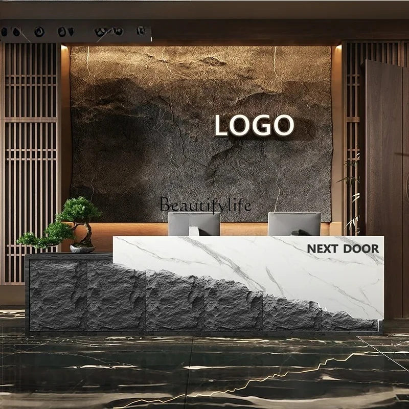 Retro Industrial Billiards Hall checkout page Bar Restaurant Hotel Stainless Steel Bar Gym, Reception Desk3286