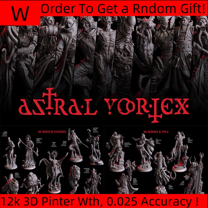 

[Astral Vortex] Elf Ranger, Chance Assassin, Astral Lich, Heart Demon, Giant Beast DND War Chess Model