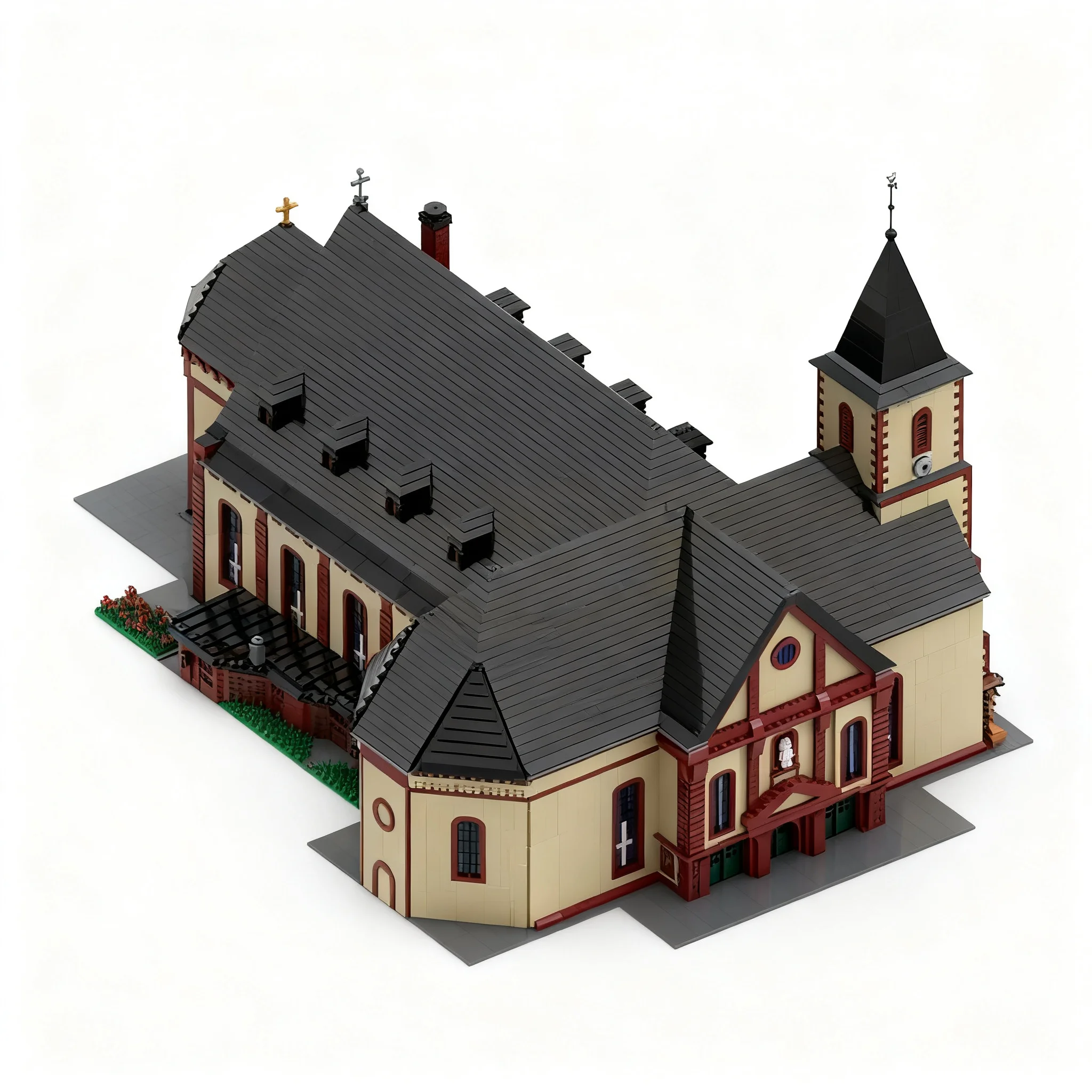 4141pcs MOC CHARITY Kirche St Sebastian Modul 3 von 6 Alter Chorraum Sakramentskapelle Model Building Blocks Christmas Gift DIY