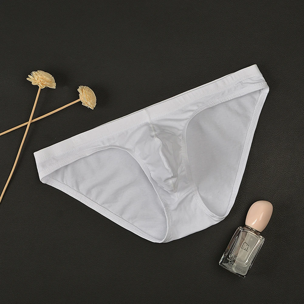

Pouch Design Low Rise Underpants Applicable Male Low Waist Regular Length Sexy Style Slightly Elastic Absorb Sweat Men's Briefs