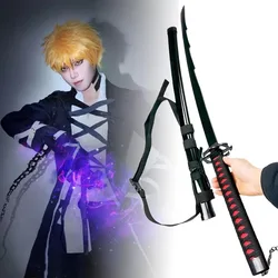 104cm Kurosaki Ichigo Samurai Sabre Anime Bleach Cosplay Custom Prop Ninja Blade Real Size Japanese Katana Swords Kid Toys Gifts