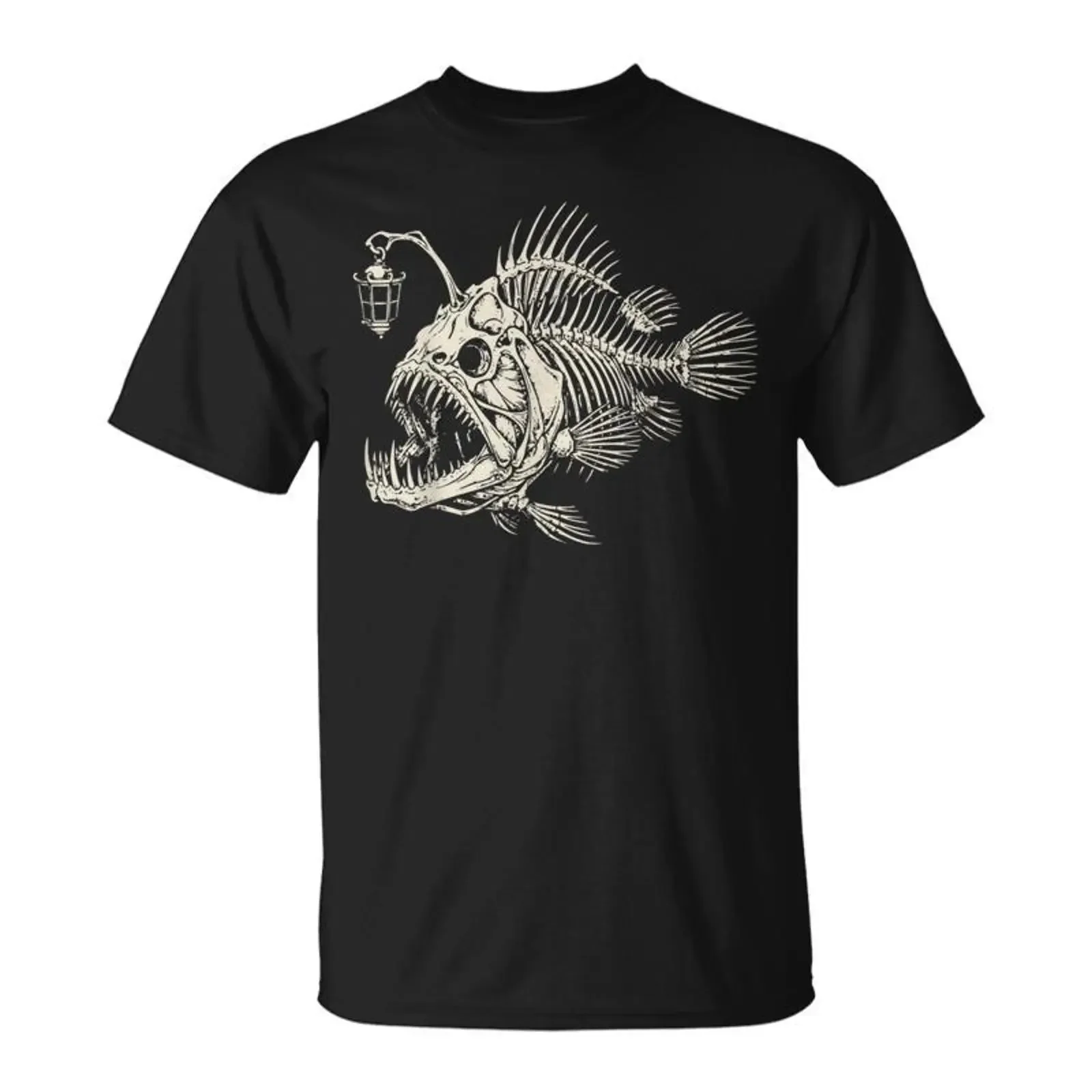 Poisson Pêcheurquelette Effrayant Océan T Shirt Cadeauxyz vintage Washed homme designer clothes fashion Comfortable Versatile