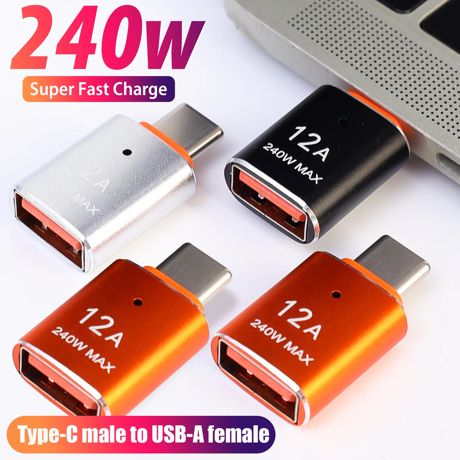 240W USB C OTG Adapters Connector For Laptop Macbook iPhone 17 Samsung USB3.0 Female To Type-C Male Charging Converters