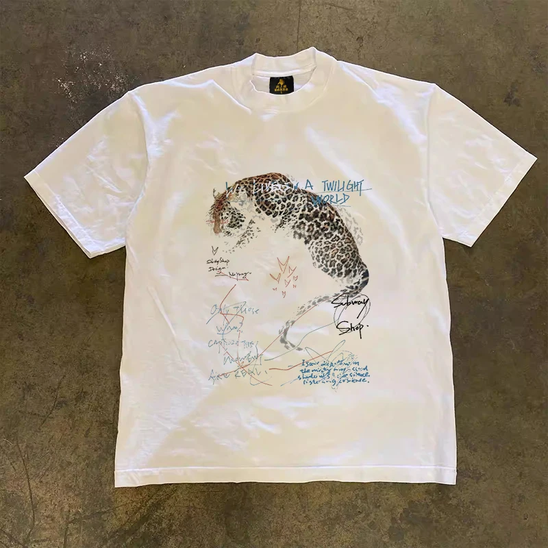 Loose Fit Cotton T-Shirt Unisex Short Sleeve Double Thread UPUPXIA Hero Print Sweat Absorbent round Neck Casual Summer Top