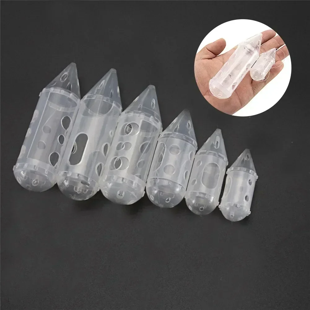 Fishing Feeder Clear Cap Swim Feeders Fishing Tackle Pesca Iscas Tools For Maggot Carp/Casters/Pellets Hemp Chopped Worms