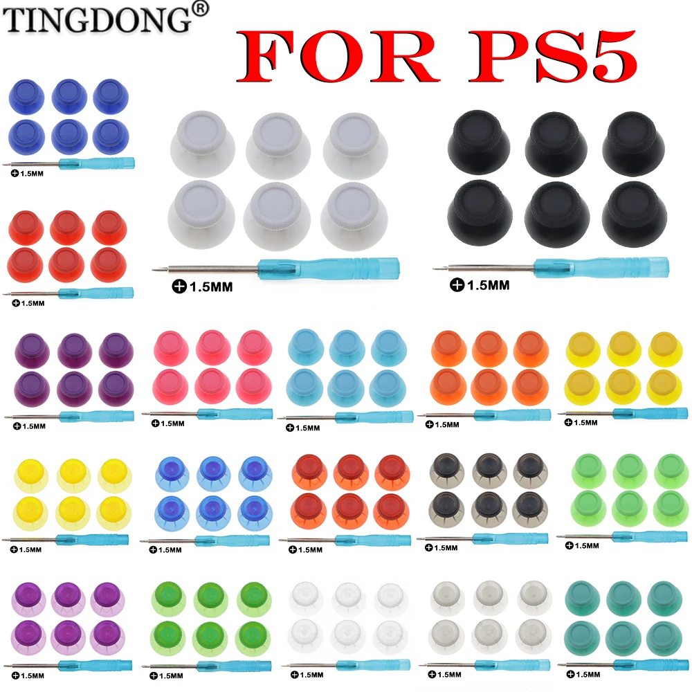 Für PS5 Thumbstick-Griffkappen-Set 3D Analog-Joystick-Abdeckung Controller-Tasten-Ersatz Zubehör für Verbessertes Spielerlebnis