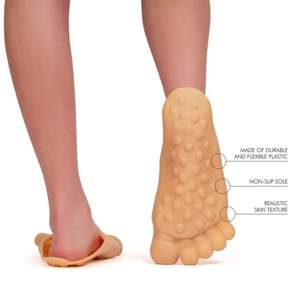 1 Pair Funny Simulation Funny Slippers Synthetic Rubber Tricky Design Barefoot Shoes Novelty Style Toe Shoes Prank Scenarios
