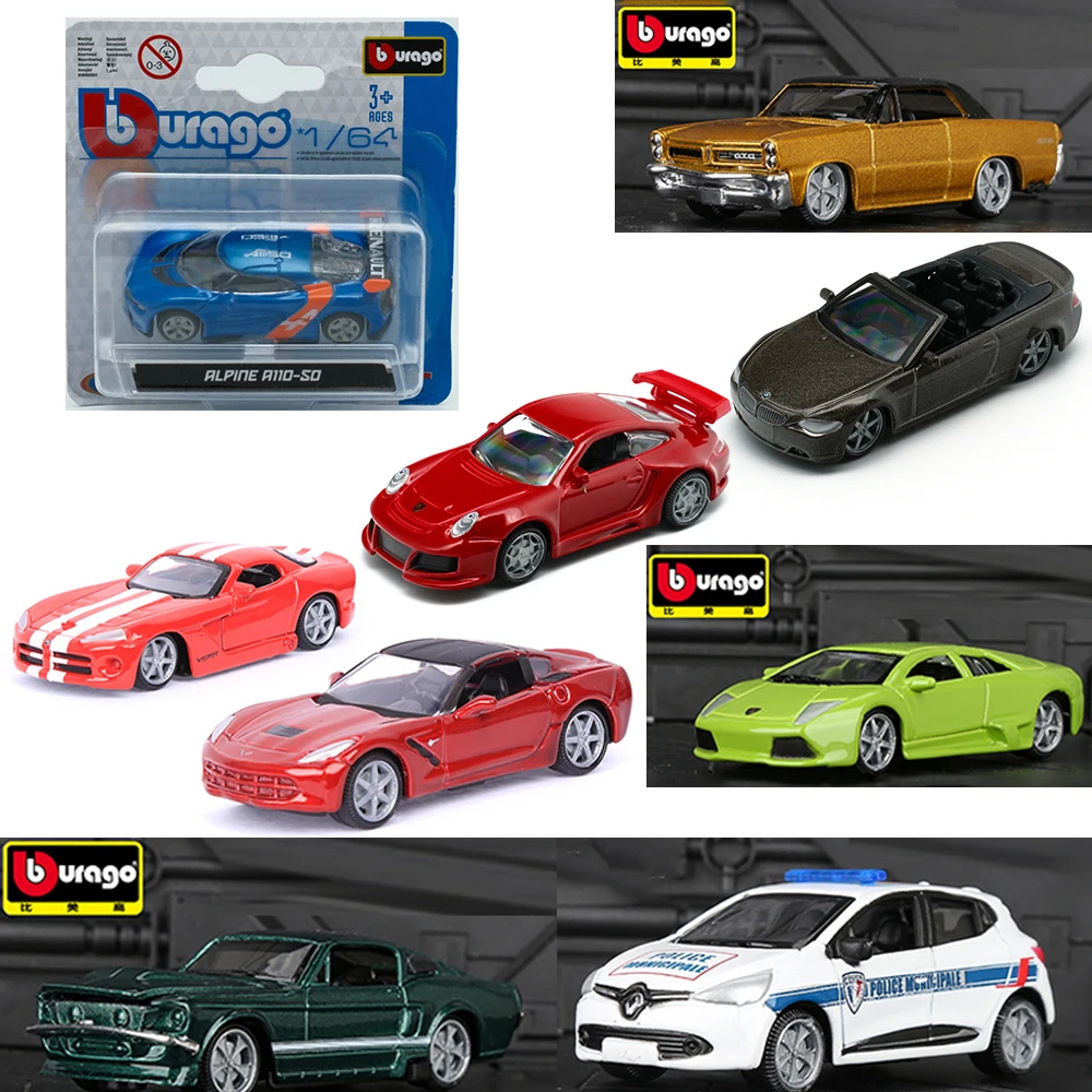 Bburago 1:64 Diecast Alloy Model Car 1/64 Ferrari Boutique Car Bugatti Porsche Ford Lamborghini Audi A8 For Boy Christmas Gifts