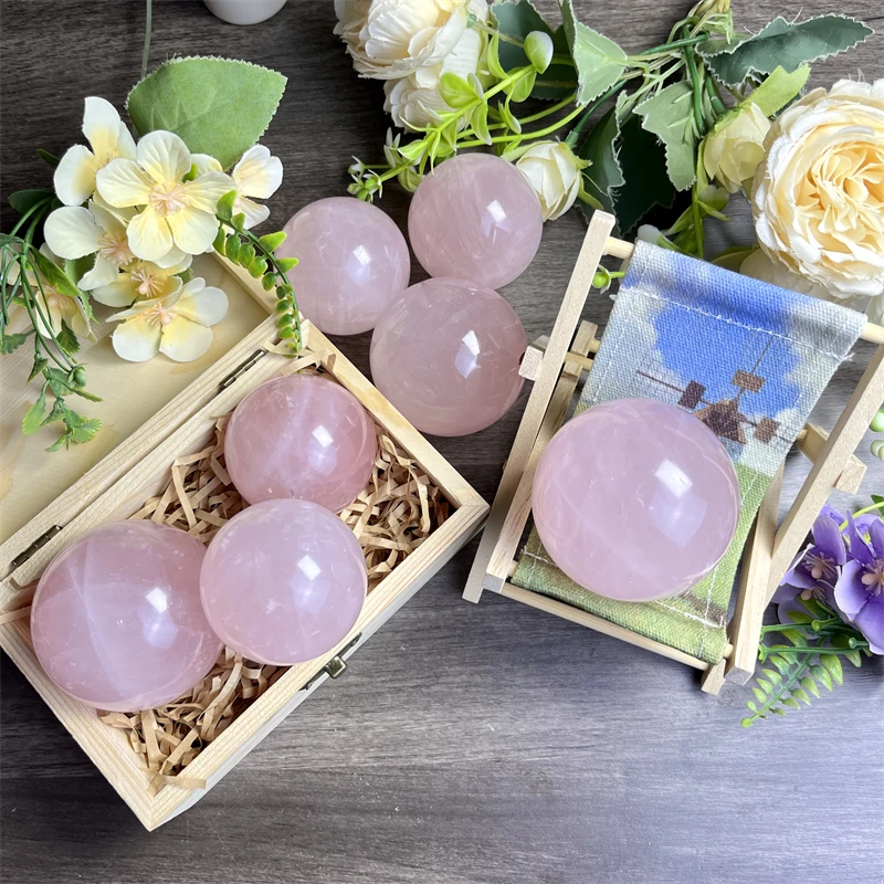 Popular Design Wholesale Beatiful Rose Quartz Ball Hand Carved Rose Quartz Sphere for decoration Crafts