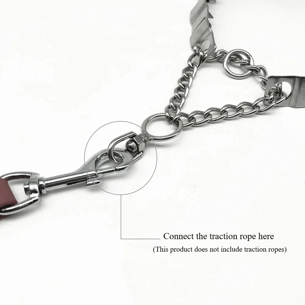30-64CM Stainless Steel Dog Training Chain Collar Anti-Pull Choke Collar for Large Breeds Dog like Malinois & German Shepherds