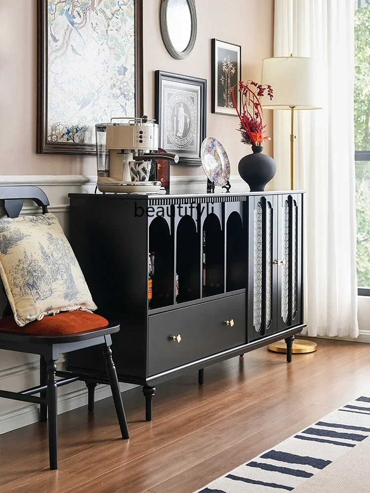 X Vintage Sideboard Living Room Wall-Mounted Integrated Storage Coffee Cabinet Storage Mid-Century Style Tea Cabinet