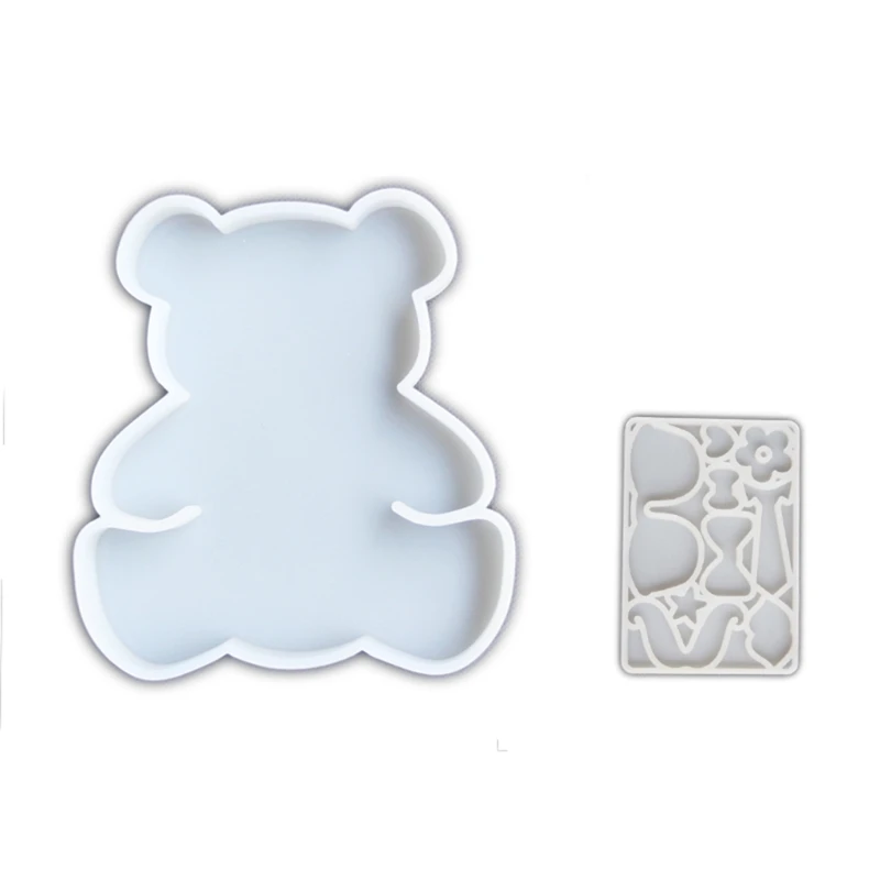 

2Pcs Bear Silicone Molds, Bear Clay Molds for Crafting Home Ornaments Gypsum Decorations, Bear Silicone Fondant Molds