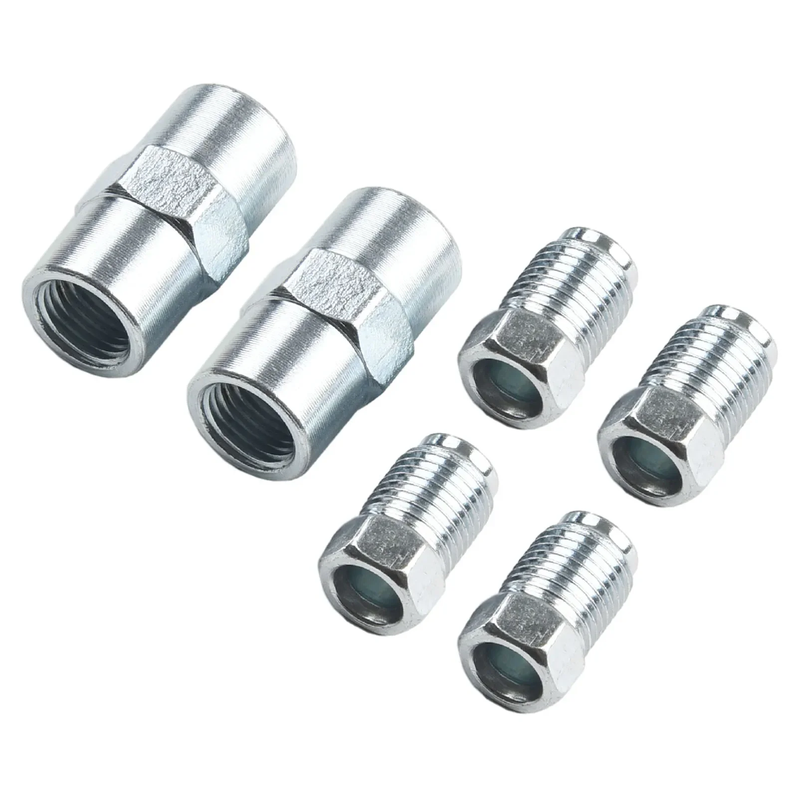 6pcs M10mmx1mm Car Brake Cable Connector Kit Brake Line Union Fittings Male Brake Nuts For Inverted Bell Mouth Of 3/16 Pipe