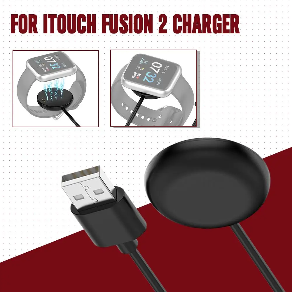 USB Charger Cable For iTouch Fusion 2 Smartwatch Replacement Charging Base Station Magnet Cord 100cm E9U9